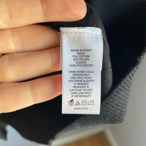 Cece Black White Sweater Blouse Puff Sleeves Pearl Academia Preppy Minimalist L - Picture 4 of 5